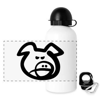Schweinekopf (Vektor) - Panorama Trinkflasche mit Deckel 500 ml - Weiß - Vorne