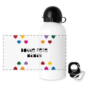 Bonne Fête Maman - Gourde panoramique avec couvercle 500 ml - blanc - Devant