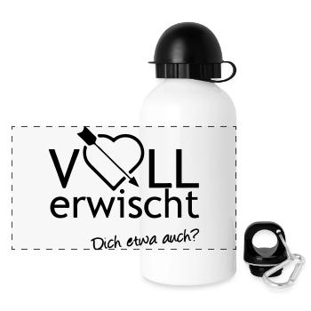 Voll erwischt Liebe verliebt Paar Heirat Geschenk - Panorama Trinkflasche mit Deckel 500 ml - Weiß - Vorne