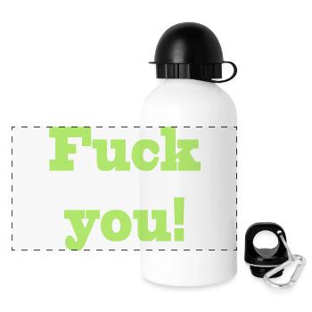 fuck you - Panorama Trinkflasche mit Deckel 500 ml - Weiß - Vorne
