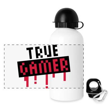 True Gamer Stamp - Gourde panoramique avec couvercle 500 ml - blanc - Devant