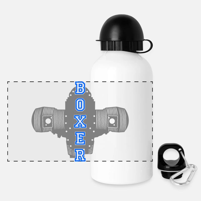 Boxer motor motorcycle motorcyclist biker - Panoramic Thermal Bottle with Lid 500 ml - white