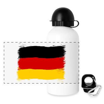 Allemagne couleurs noir rouge or - Gourde panoramique avec couvercle 500 ml - blanc - Devant