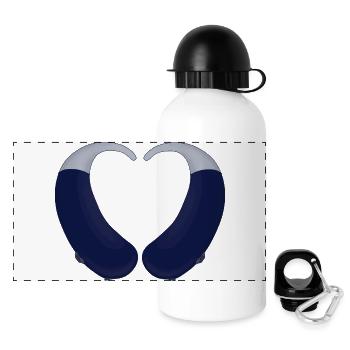 Heart and Hearing Aid - Panoramic Thermal Bottle with Lid 500 ml - white - Front