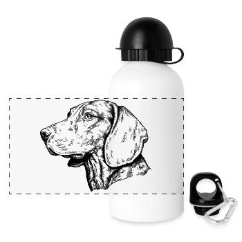 Hannoversche Schweisshund Portrait - Panorama Trinkflasche mit Deckel 500 ml - Weiß - Vorne