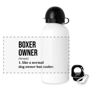 Boxer - Panorama Trinkflasche mit Deckel 500 ml - Weiß - Vorne