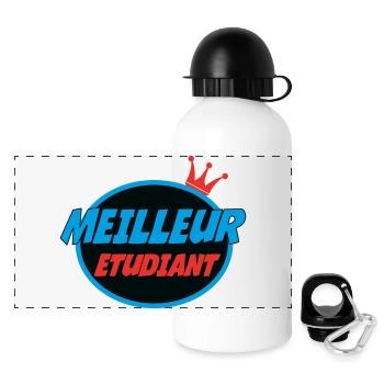 BESTER STUDENT - Panorama Trinkflasche mit Deckel 500 ml - Weiß - Vorne