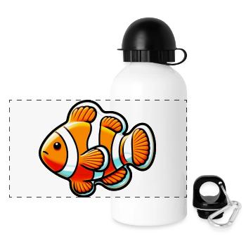 Clownfisch - Panorama Trinkflasche mit Deckel 500 ml - Weiß - Vorne