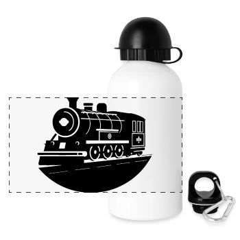 Locomotive Graphics - Panoramic Thermal Bottle with Lid 500 ml - white - Front