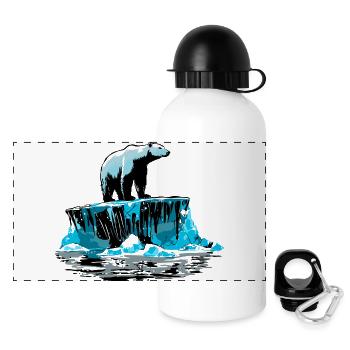 Ours polaire sur la banquise – Conception de l’Arctique - Gourde panoramique avec couvercle 500 ml - blanc - Devant