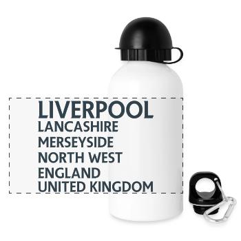 Liverpool – England Lyrics Design - Panoramic Thermal Bottle with Lid 500 ml - white - Front