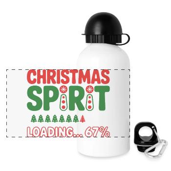 Christmas Spirit Loading 67% – Festive Humor - Gourde panoramique avec couvercle 500 ml - blanc - Devant