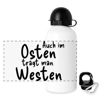 Osten Westen - Panorama Trinkflasche mit Deckel 500 ml - Weiß - Vorne