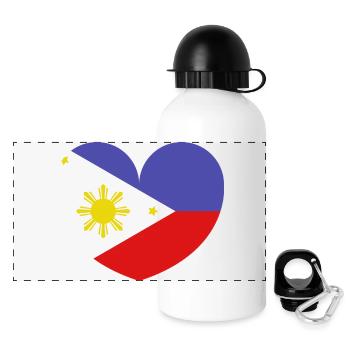 Drapeau du cœur des Philippines - Gourde panoramique avec couvercle 500 ml - blanc - Devant