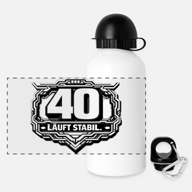 40 Runs Stable Badge - Panoramic Thermal Bottle with Lid 500 ml - white