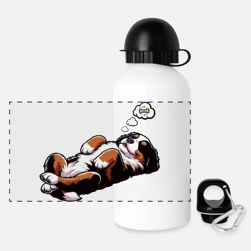 Berner Sennenhund Sennenhunde Sennen Besitzer - Panorama Trinkflasche mit Deckel 500 ml - Weiß