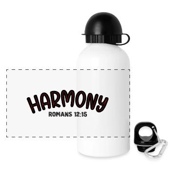 Harmony Red Line Typography - Panoramic Thermal Bottle with Lid 500 ml - white - Front