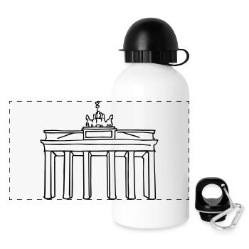 Porte de Brandebourg de Berlín - Gourde panoramique avec couvercle 500 ml - blanc - Devant