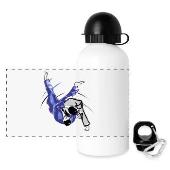 Judo - Panorama Trinkflasche mit Deckel 500 ml - Weiß - Vorne