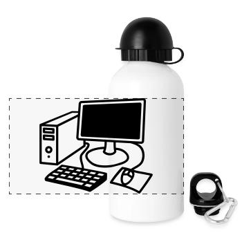 computer_1c - Panoramic Thermal Bottle with Lid 500 ml - white - Front
