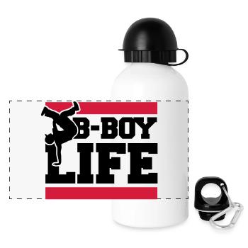 b_boy_life_c2 - Gourde panoramique avec couvercle 500 ml - blanc - Devant