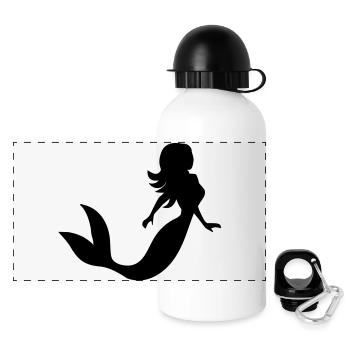 Meerjungfrau - Panorama Trinkflasche mit Deckel 500 ml - Weiß - Vorne