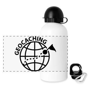 geocaching_f1 - Panorama Trinkflasche mit Deckel 500 ml - Weiß - Vorne