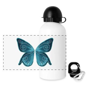 Butterfly wings, fairy, Wonderland, magic - Panoramic Thermal Bottle with Lid 500 ml - white - Front