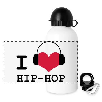 I Love Hip-Hop - Panoramic Thermal Bottle with Lid 500 ml - white - Front