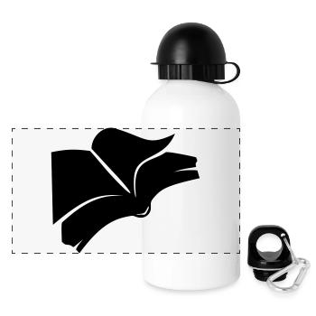 buch - Panorama Trinkflasche mit Deckel 500 ml - Weiß - Vorne