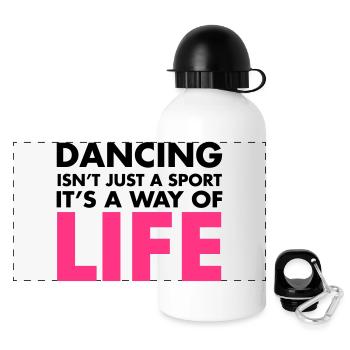 Dancing - Panorama Trinkflasche mit Deckel 500 ml - Weiß - Vorne