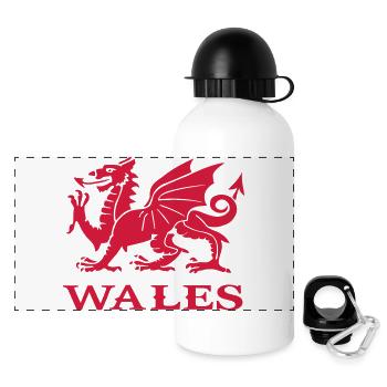 Flagge von Wales cymru dragon Welsh Dragon - Panorama Trinkflasche mit Deckel 500 ml - Weiß - Vorne