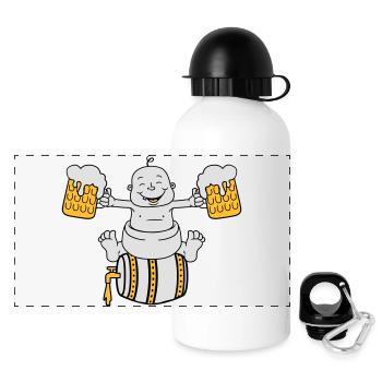 drunk, octoberfest, drinking, alcohol, glass, jug, - Panoramic Thermal Bottle with Lid 500 ml - white - Front
