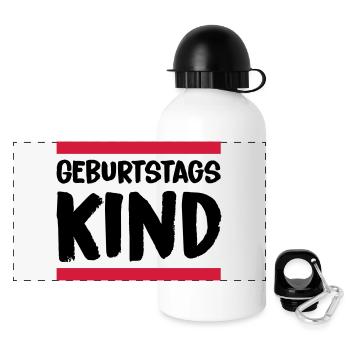 geburtstagskind_002 - Panorama Trinkflasche mit Deckel 500 ml - Weiß - Vorne