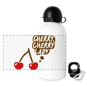 Cherry, cherry lady - Panorama Trinkflasche mit Deckel 500 ml - Weiß - Vorne