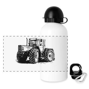 MB trac 1400 turbo | Traktor - Panorama Trinkflasche mit Deckel 500 ml - Weiß - Vorne