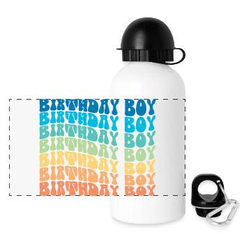 Birthday Boy - Groovy Retro Vintage Birthday - Panorama Trinkflasche mit Deckel 500 ml - Weiß - Vorne