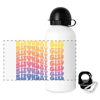 Birthday Girl - Groovy Retro Vintage Birthday - Gourde panoramique avec couvercle 500 ml - blanc - Devant