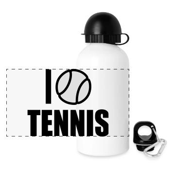 J’adore le tennis - Gourde panoramique avec couvercle 500 ml - blanc - Devant