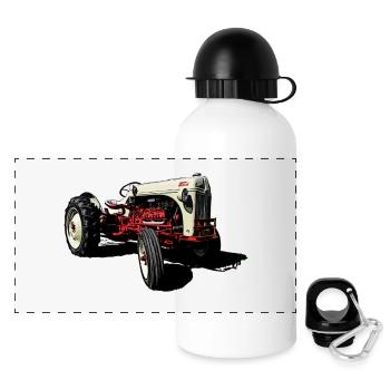 Oldtimer Traktor 8N - Panorama Trinkflasche mit Deckel 500 ml - Weiß - Vorne