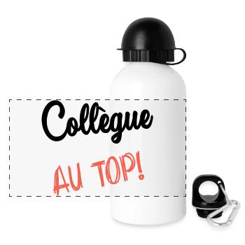 COLLEGUE. DEPART. EMPLOI. HUMOUR. MANAGER. CHEF - Gourde panoramique avec couvercle 500 ml - blanc - Devant