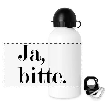 Ja, bitte Statement Antwort - Panorama Trinkflasche mit Deckel 500 ml - Weiß - Vorne