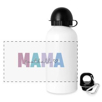 Maman de football - Gourde panoramique avec couvercle 500 ml - blanc - Devant