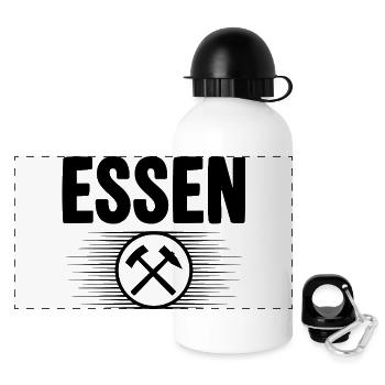 Essen Glueck auf Bergbau - Panorama Trinkflasche mit Deckel 500 ml - Weiß - Vorne