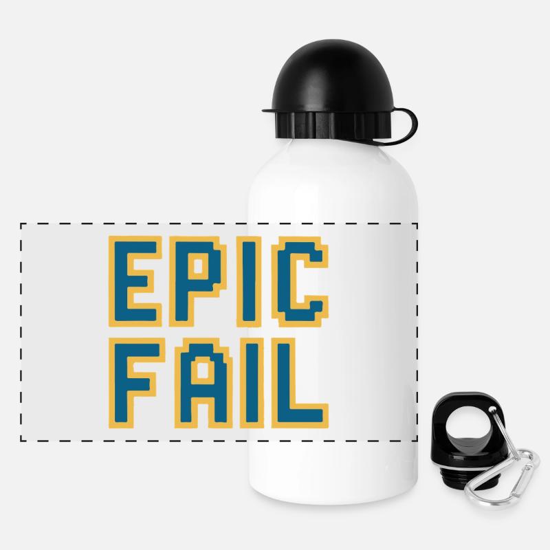 Échec épique - mème de jeu rétro 8 bits - Gourde panoramique avec couvercle 500 ml - blanc
