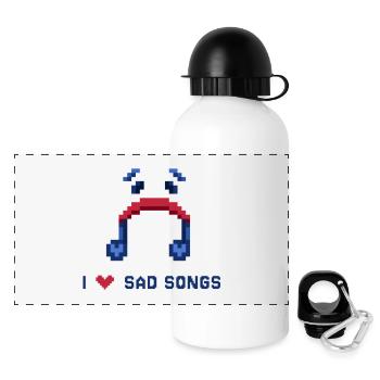 I love Sad Songs Pixel Art - Panoramic Thermal Bottle with Lid 500 ml - white - Front