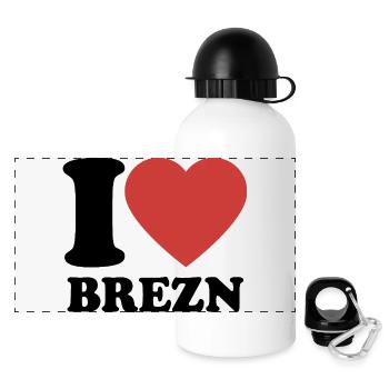 J’aime les bretzels - Coeur - Bretzel - Gourde panoramique avec couvercle 500 ml - blanc - Devant