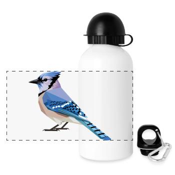 Blue Bird - Cooles Vogel Logo - Panorama Trinkflasche mit Deckel 500 ml - Weiß - Vorne