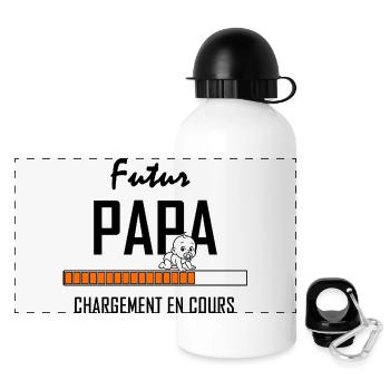 Baby in class on minimalist orange bar - Panoramic Thermal Bottle with Lid 500 ml - white - Front