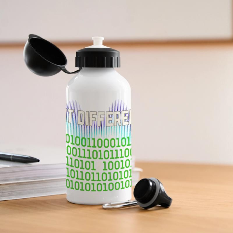 Etwas Anders – Nerdy Binary Error Design Panorama Trinkflasche mit Deckel 500 ml